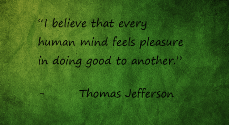 Quote by Thomas Jefferson on green background.
